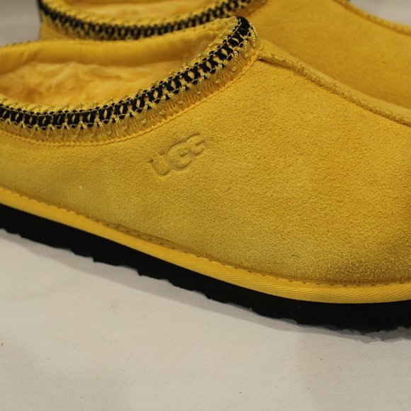 NIB UGG MEN'S TASMAN SUEDE SHEARLING SLIP ON SLIPPERS YELLOW - Picture 5 of 7